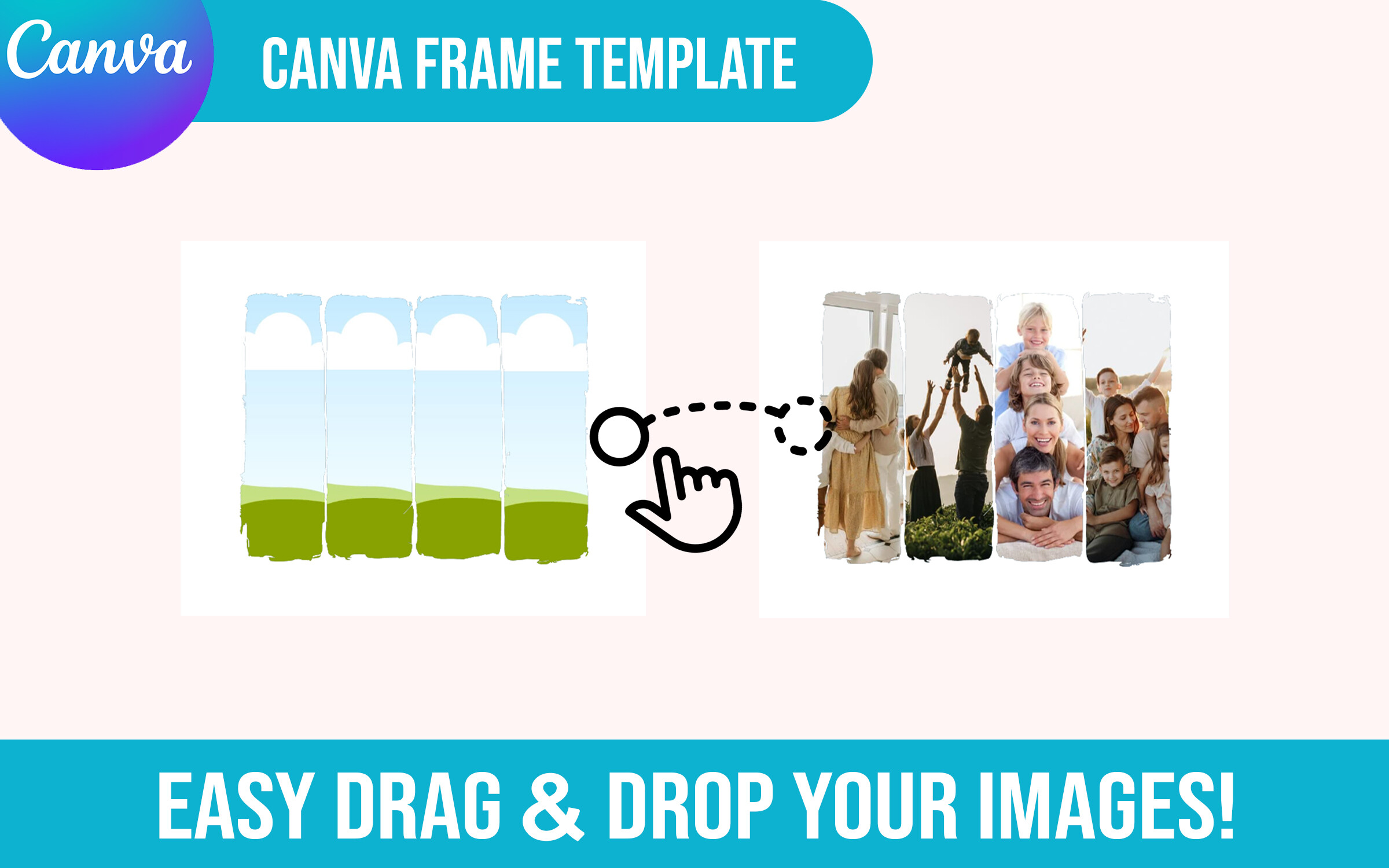 Brushstroke Canva Frame Template Design