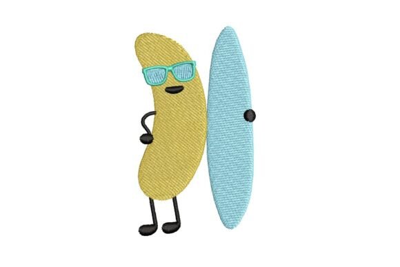 Cool Banana Surfer with Sunglasses