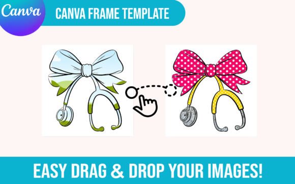 Coquette Bow CANVA Frame Template Design
