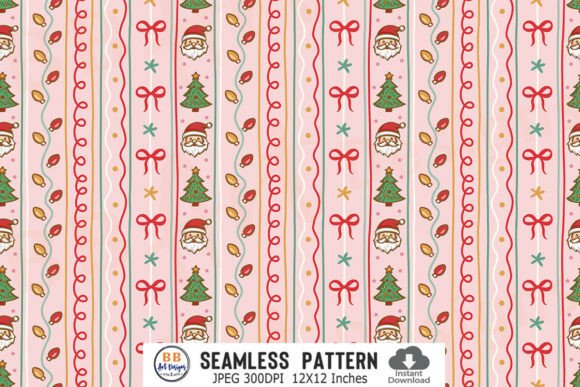 Coquette Pink Christmas Pattern Paper