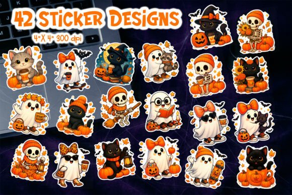 Cute Halloween Sticker Bundle PNG Grafika Rękodzieła Przez manechaeva