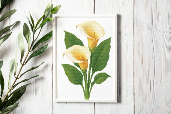 Elegant Calla Lily Bouquet Cross Stitch