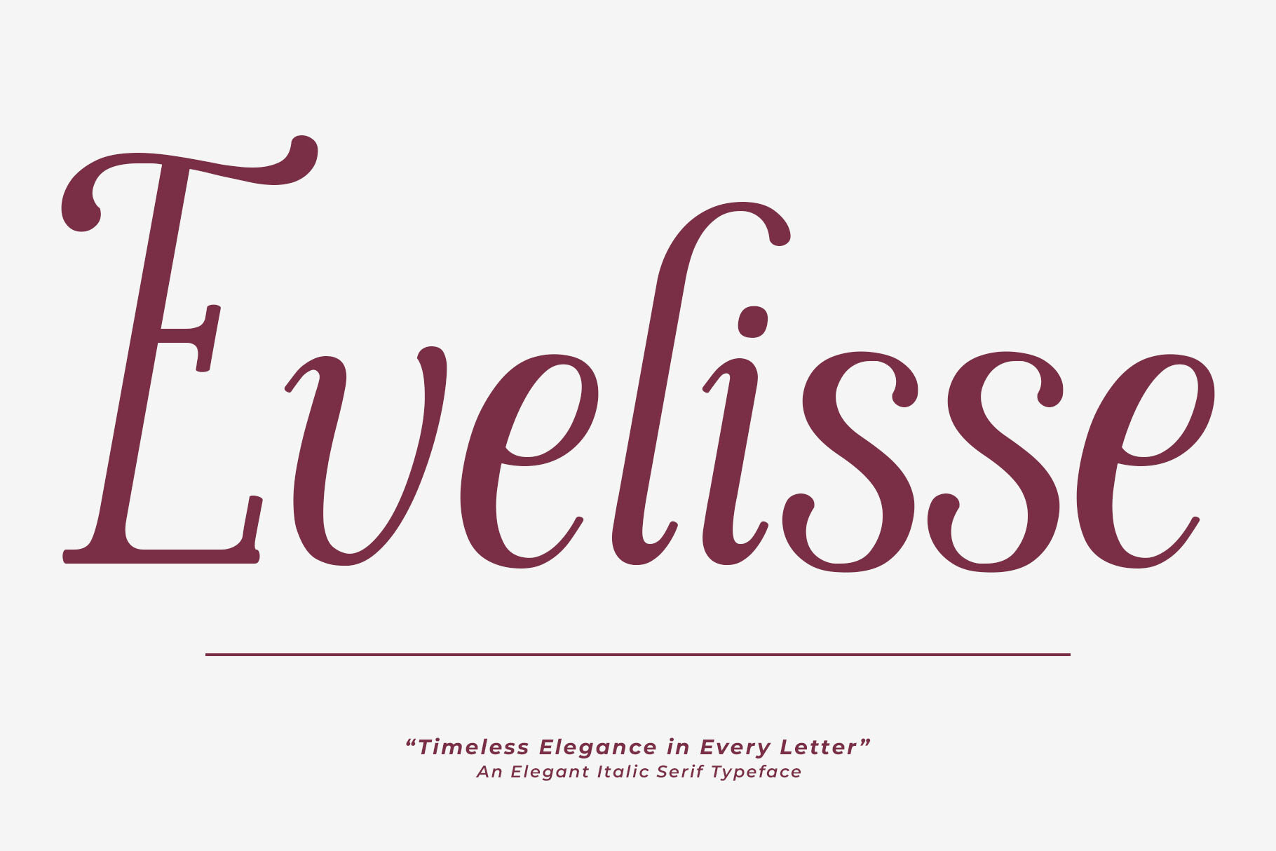 Evelisse packaging font preview