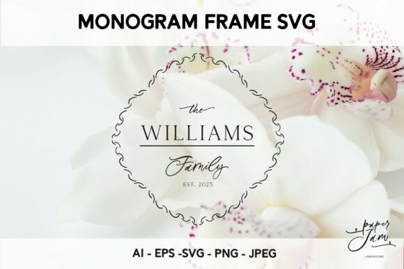 Family Monogram Wreath Svg Graphics