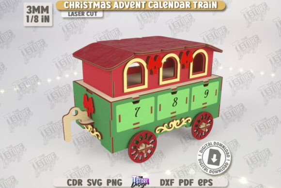Festive Christmas Train Advent Calendar Laser Cutting