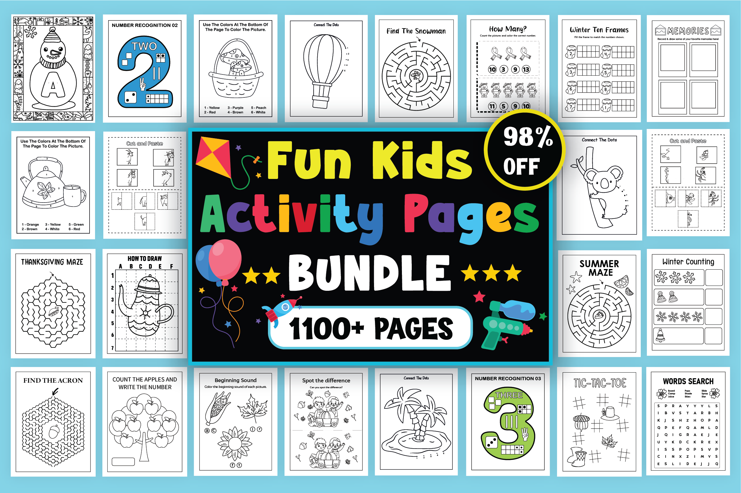 Fun Kids Activity Bundle – 1,100+ Pages