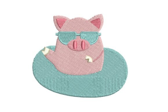 Cool Pig on a Pool Float