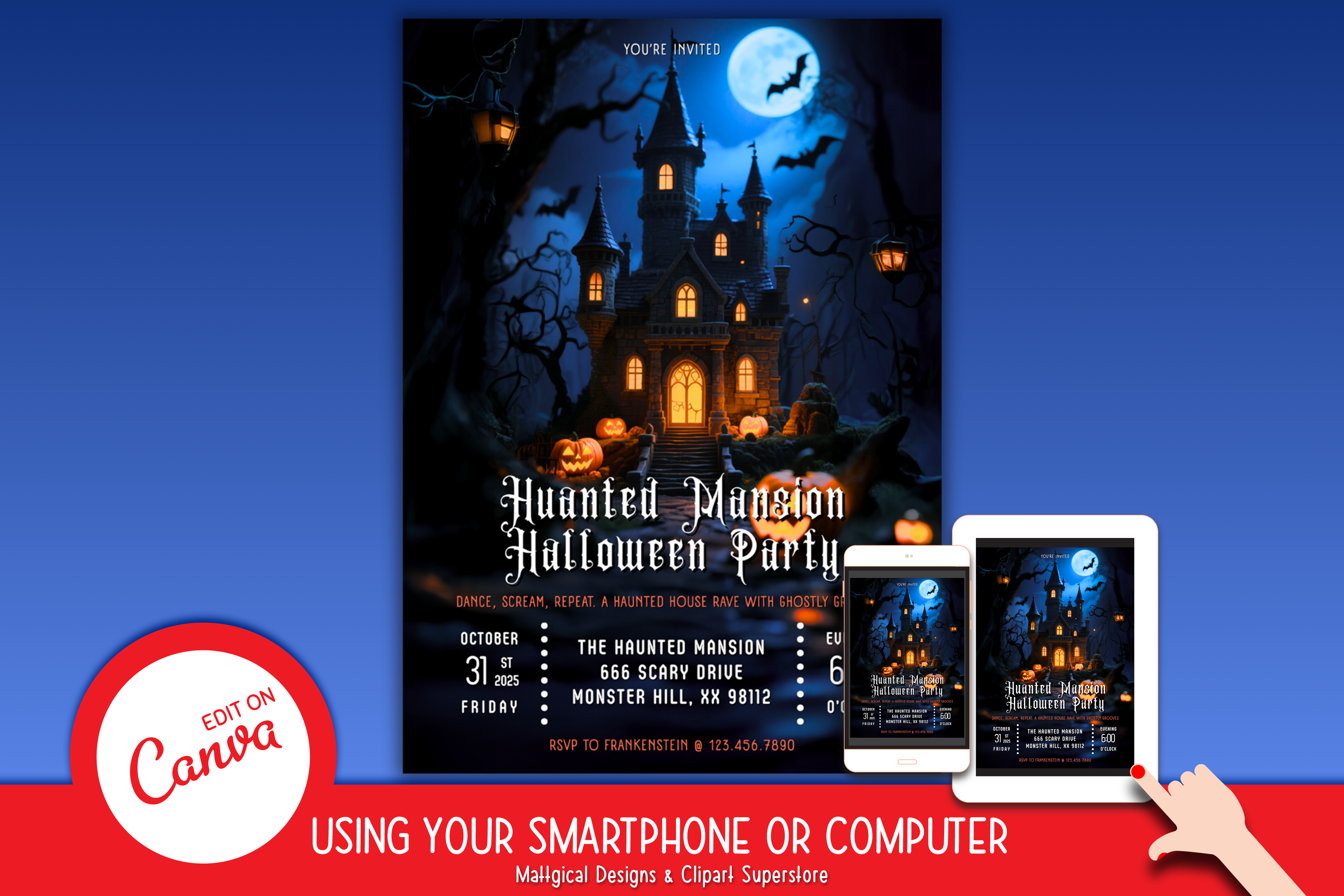 Haunted Mansion Halloween Invitation 🏰
