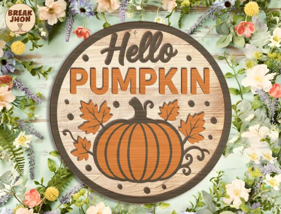 Hello Pumpkin Door Hanger Laser Cutting