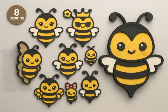Layered Bee SVG Bundle Laserschneiden Von NGISED