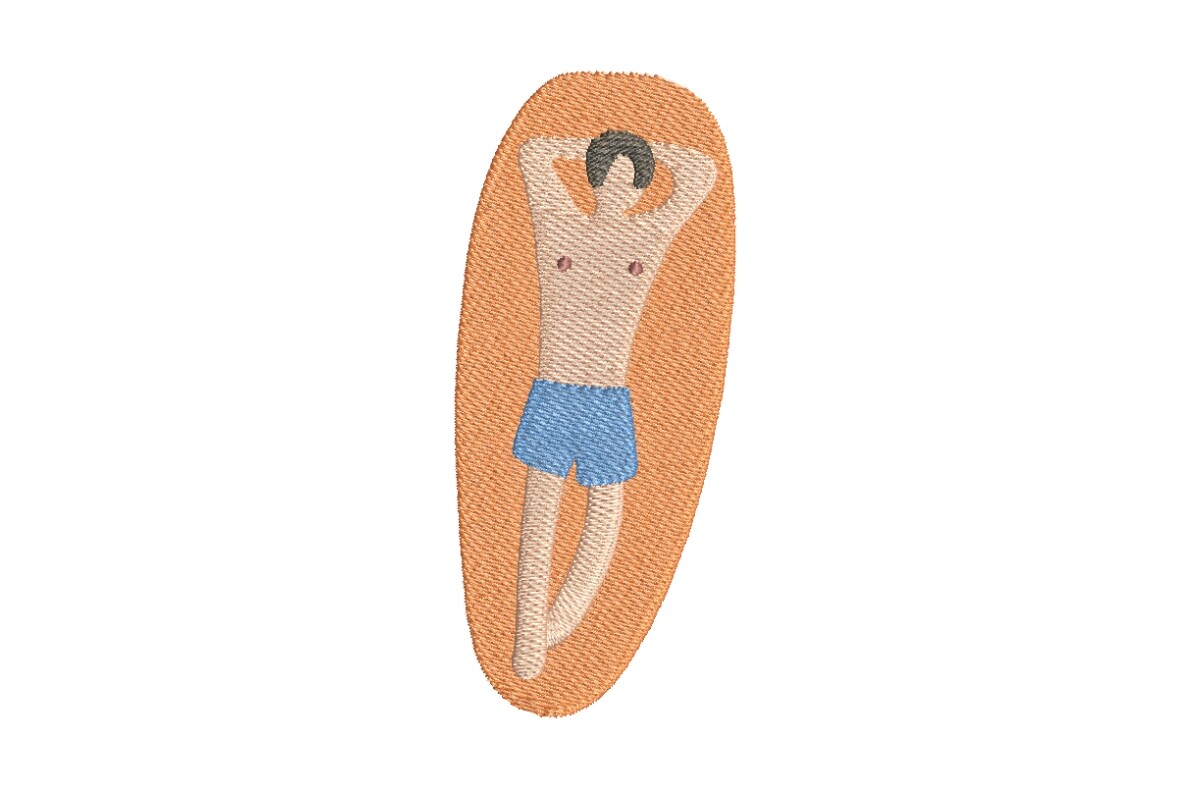 Man Relaxing on Beach Towel