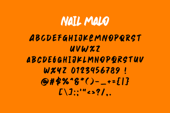 Nail Malo Font PNG with transparent background - Preview 1