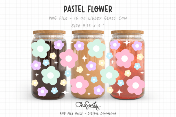 Pastel Flower Libbey Wrap UVDTF PNG