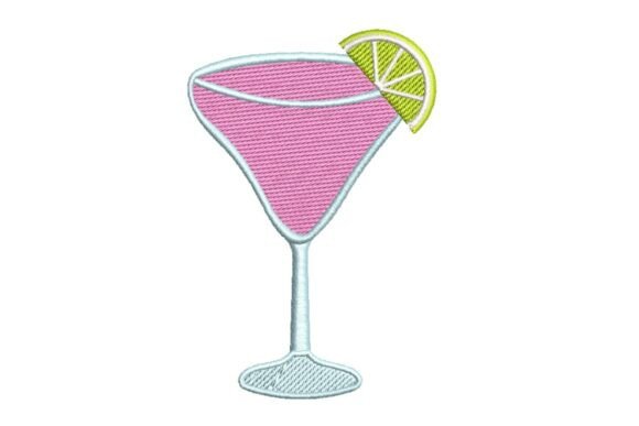 Pink Cocktail with Lime Garnish