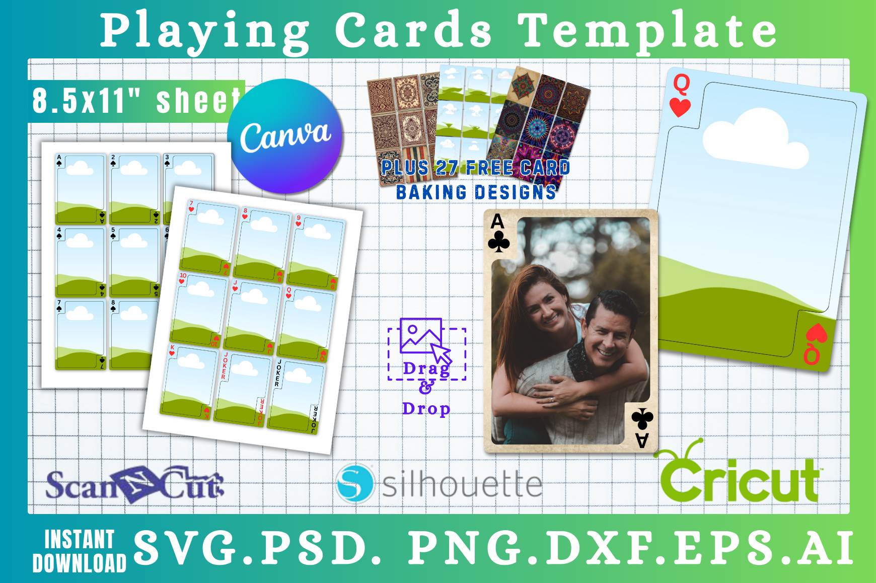Pocker Playing Card Deck SVG Templates 2