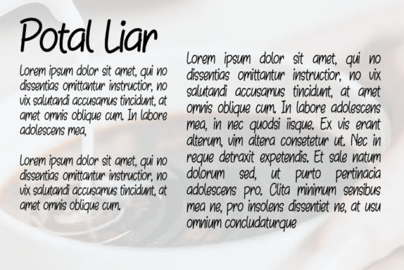 Potal Liar Font PNG with transparent background - Preview 2
