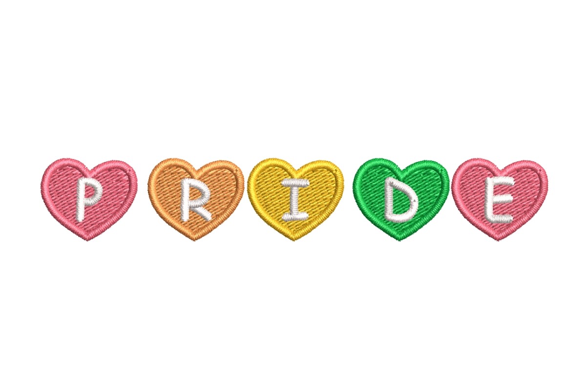 Rainbow Pride Letter Hearts