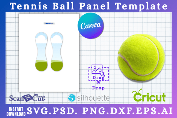 Tennis Ball SVG & Canva Template