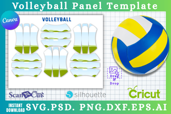 Volleyball Panel SVG & Canva Template