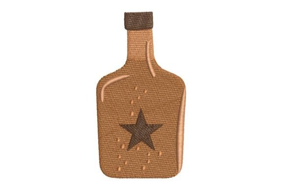 Western Whiskey Bottle with Star