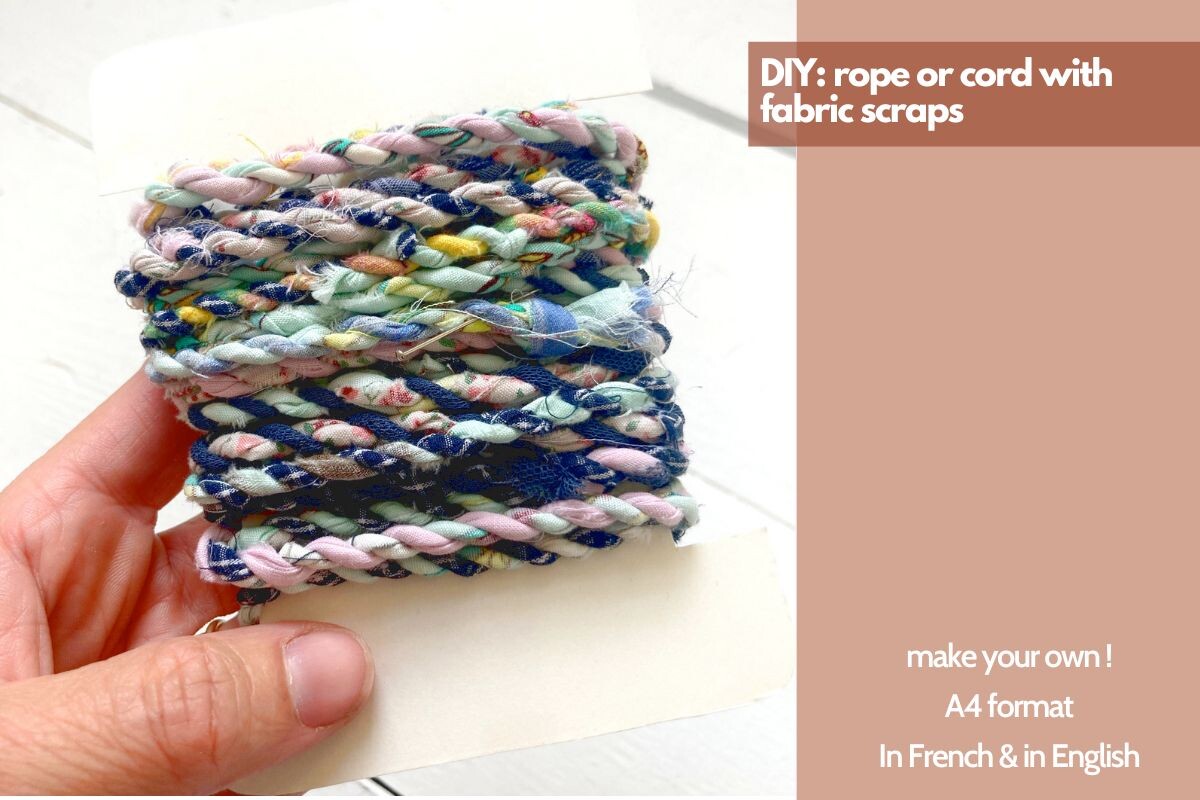Rope or Cord with Fabric Scraps DIY