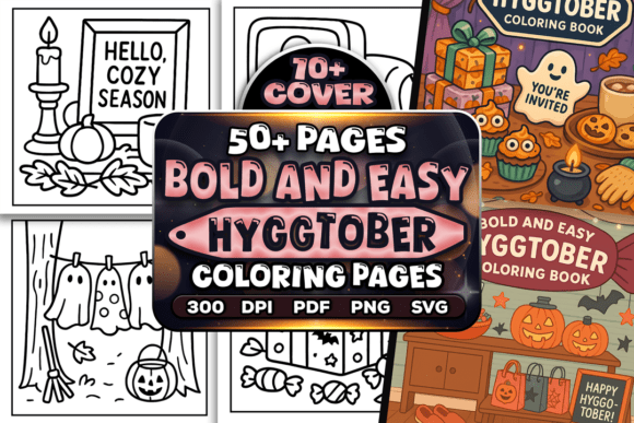 Bold and Easy Hyggtober Coloring Pages