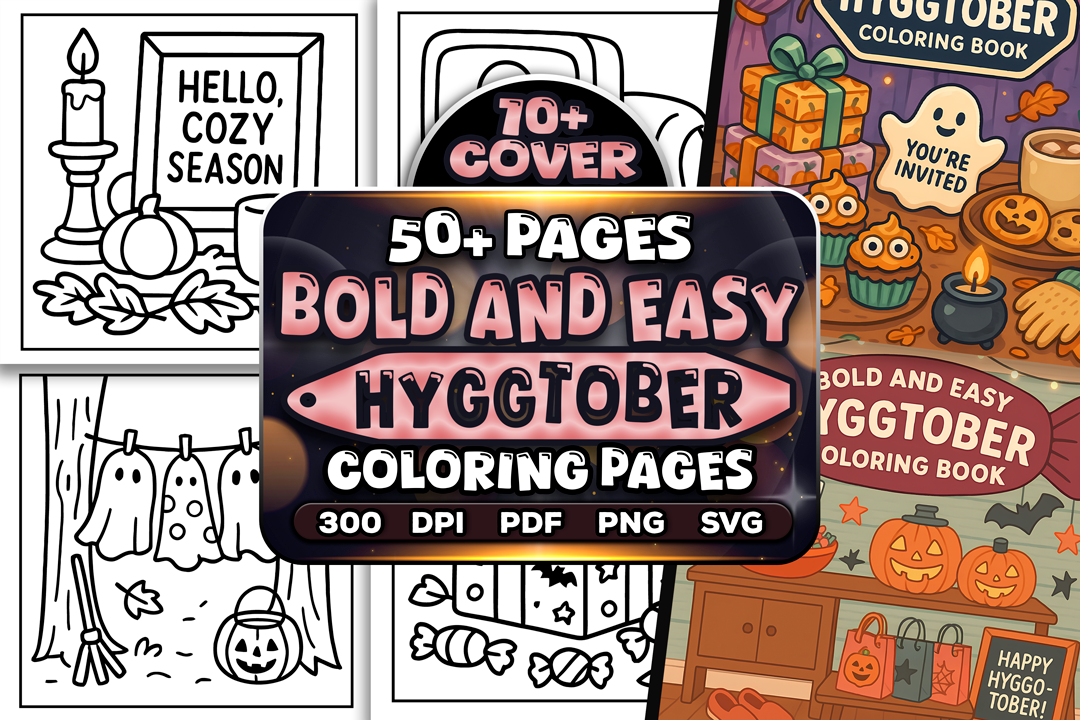 Bold and Easy Hyggtober Coloring Pages