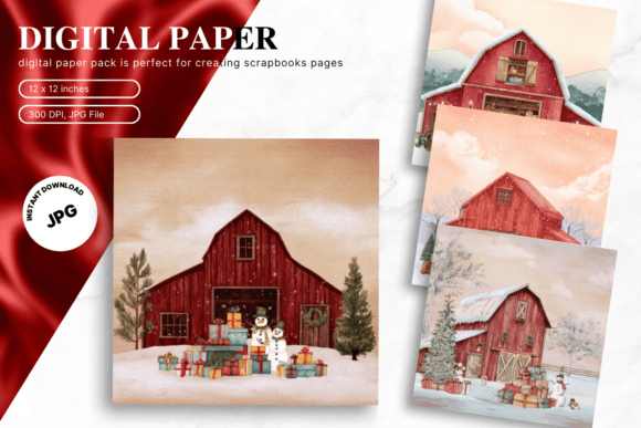 Christmas Scene Background Snow Backdrop