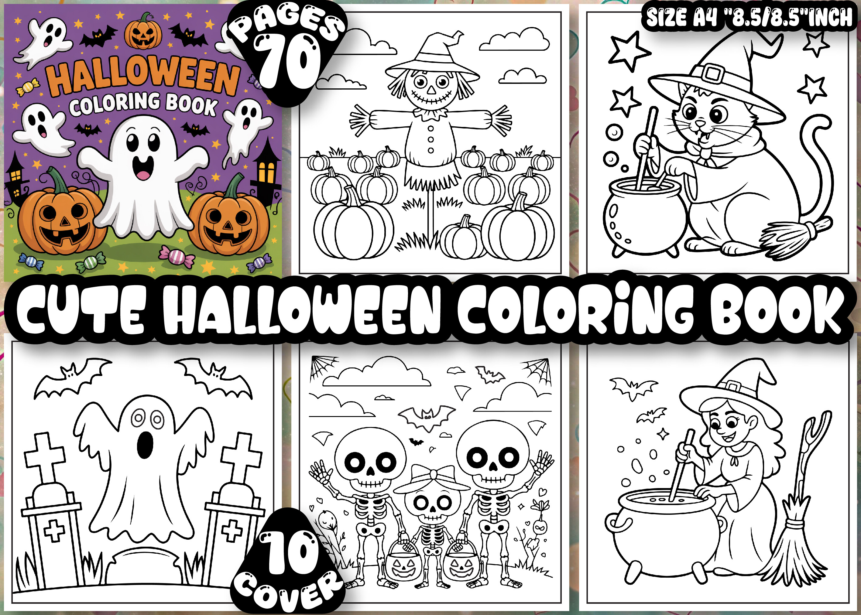 Cute Halloween Coloring Pages for Kids