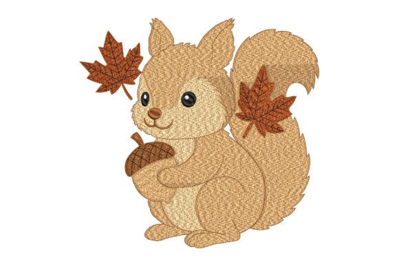 Cute Squirrel Embroidery