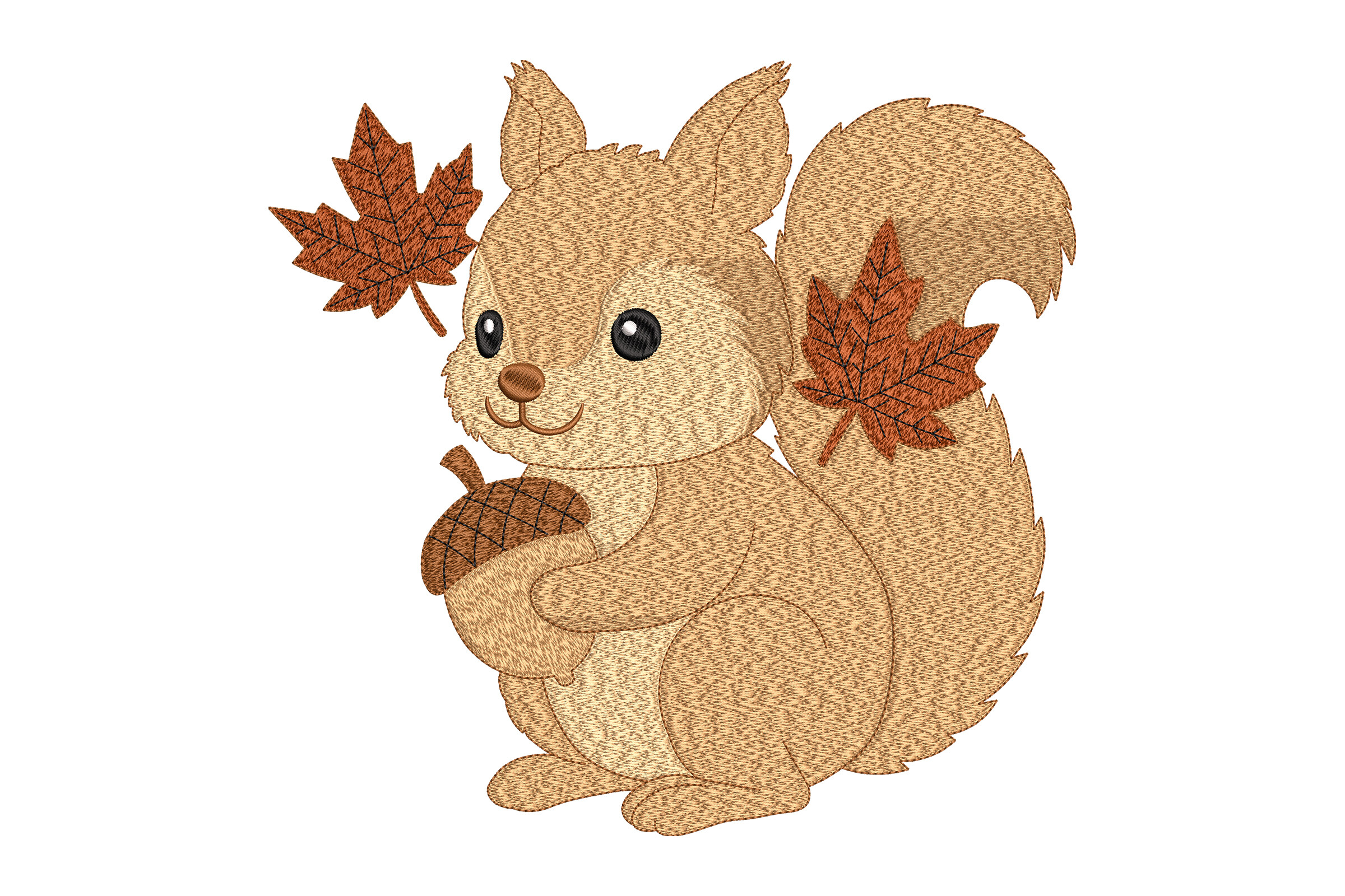 Cute Squirrel Embroidery
