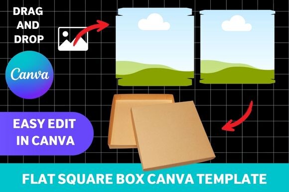 Flat Square Box Canva Template