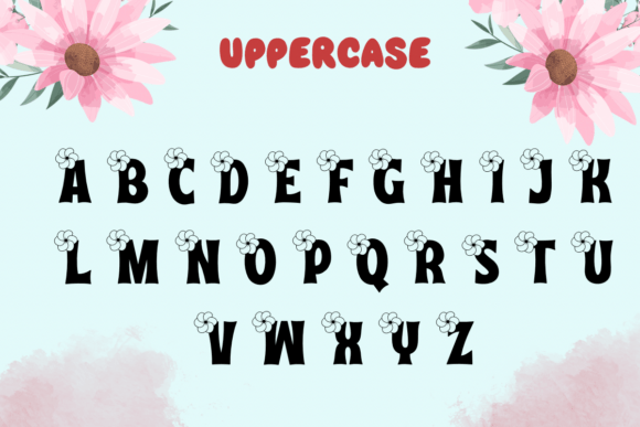 Flower Font Font PNG with transparent background - Preview 1