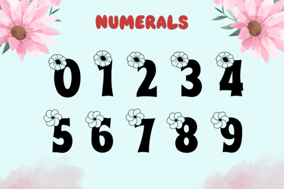 Flower Font Font PNG with transparent background - Preview 3