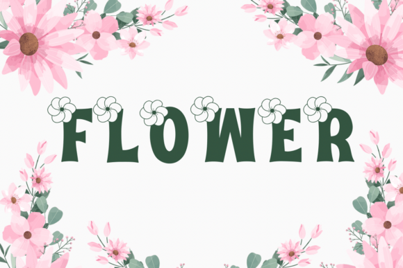Flower Font Font PNG with transparent background - Preview 5