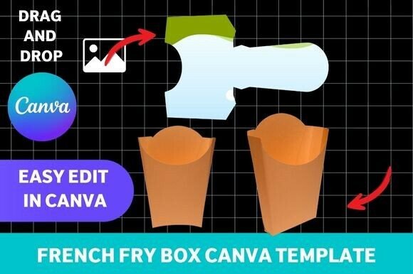 French Fry Box Canva Template