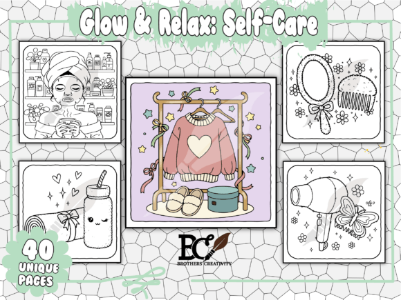 Glow & Relax: Self-Care Coloring Pages