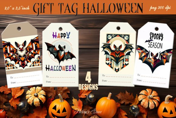 Spooky Retro Halloween Tags for Goodie Bags