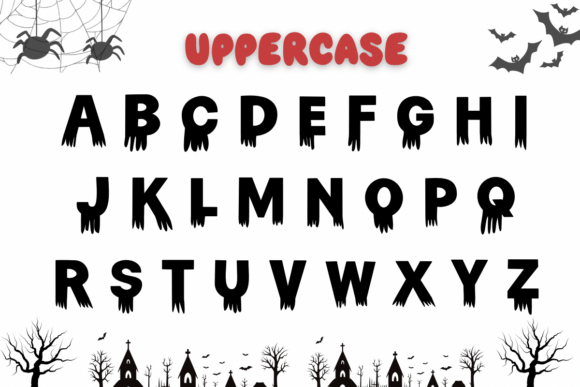 Halloween Ink Drops Font PNG with transparent background - Preview 1
