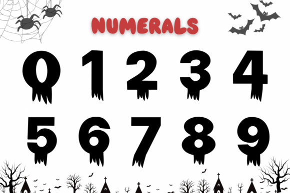 Halloween Ink Drops Font PNG with transparent background - Preview 3