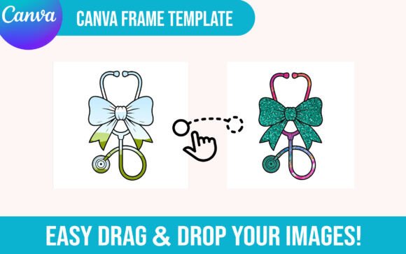 Nurse Coquette Bow CANVA Frame Template