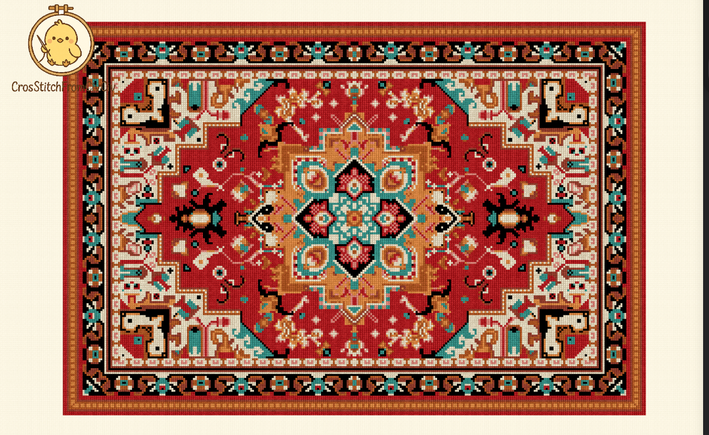 Oriental Persian Rug CrossStitch Pattern