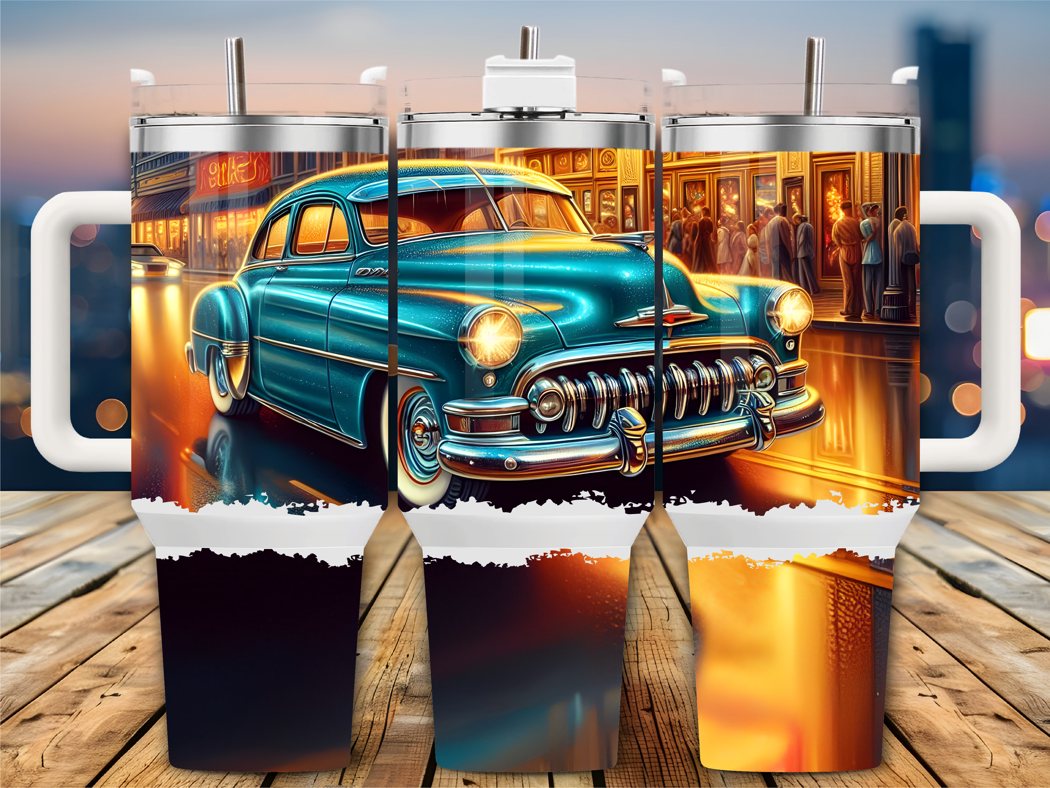 Retro Diner Vintage Car 40oz Tumbler