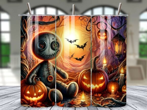 Voodoo Doll Halloween Tumbler Wrap PNG
