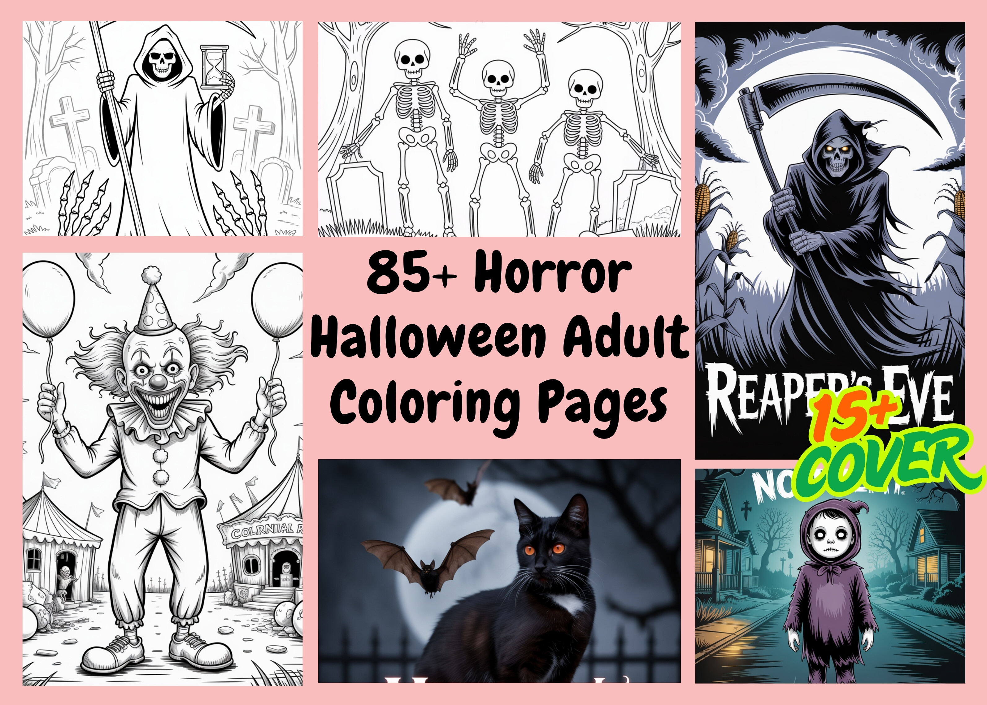 85+Horror Halloween Adult Coloring Pages