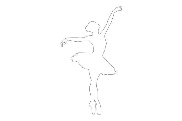 Ballerina Dancer Line Art