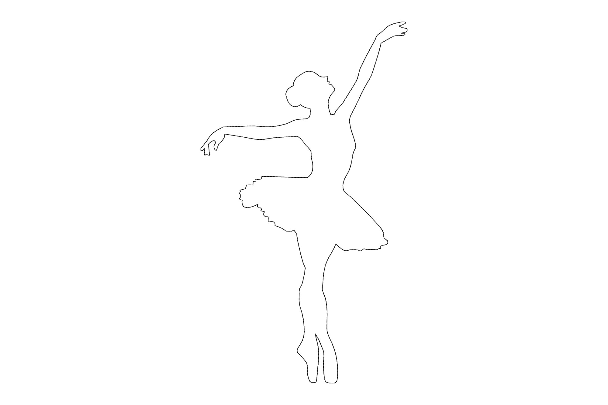 Ballerina Dancer Line Art
