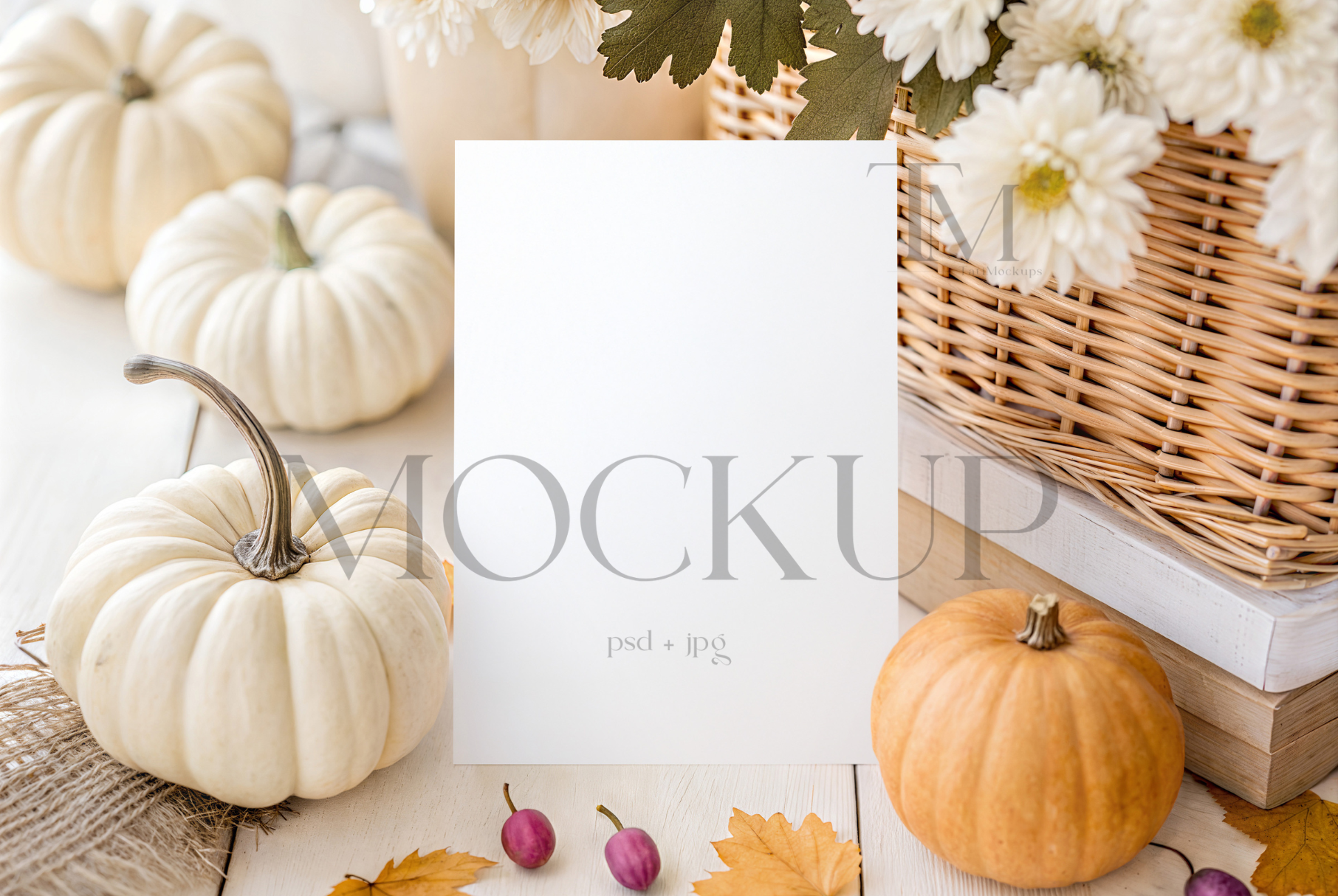 Boho Pumpkin Invitation Mockup