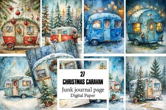 Christmas Caravan Junk Journal Kit
