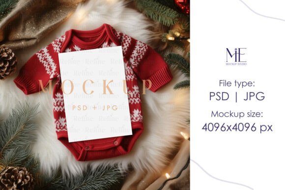 Christmas Gift Card Mockup, Winter Baby